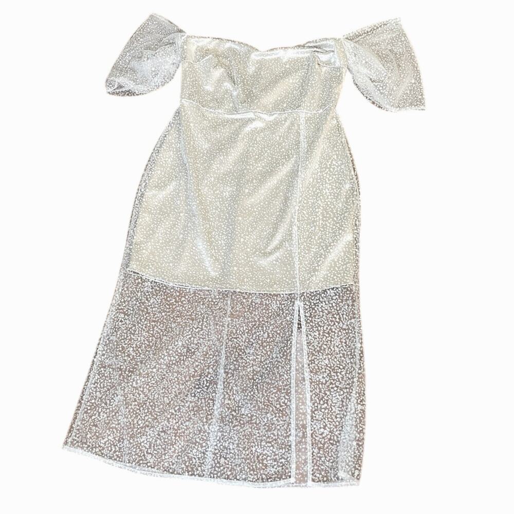 Lulu's Shine Me Up Glitter Midi Dress Size L